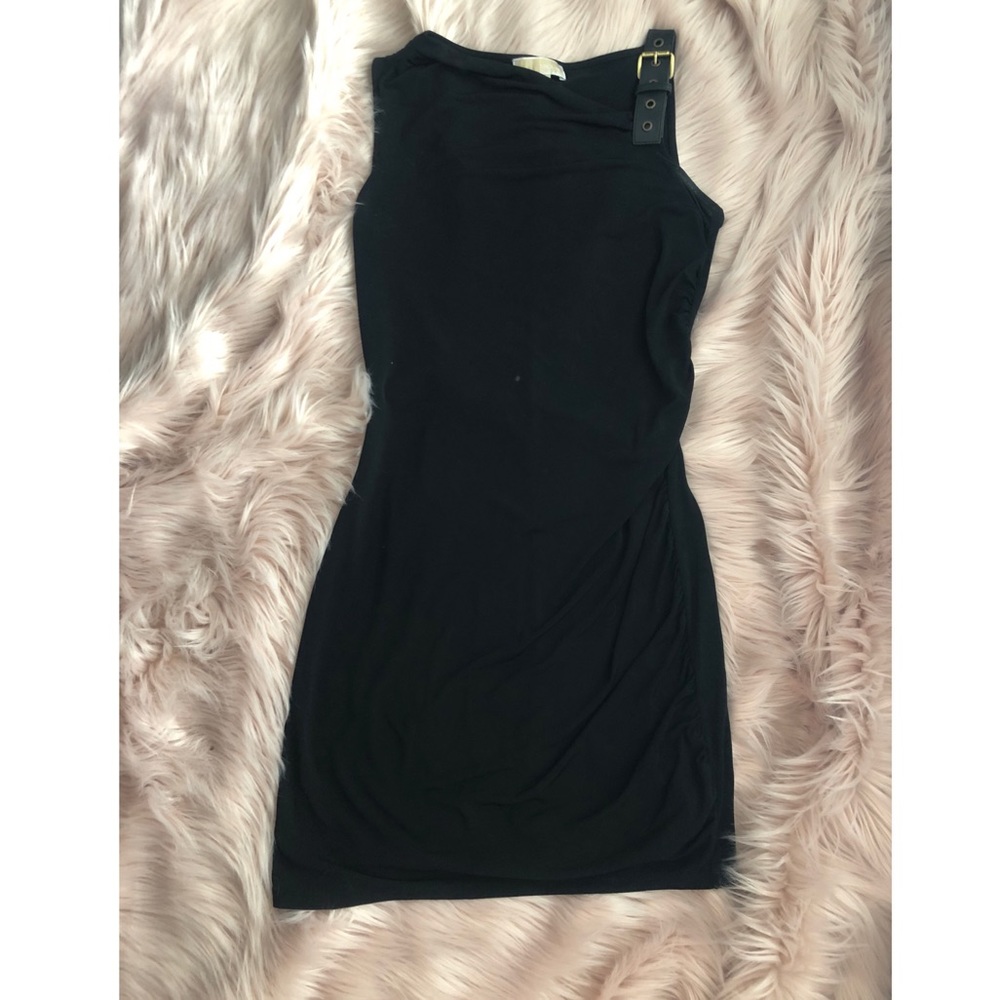 Black dress from Michael Kors with a buckle strap